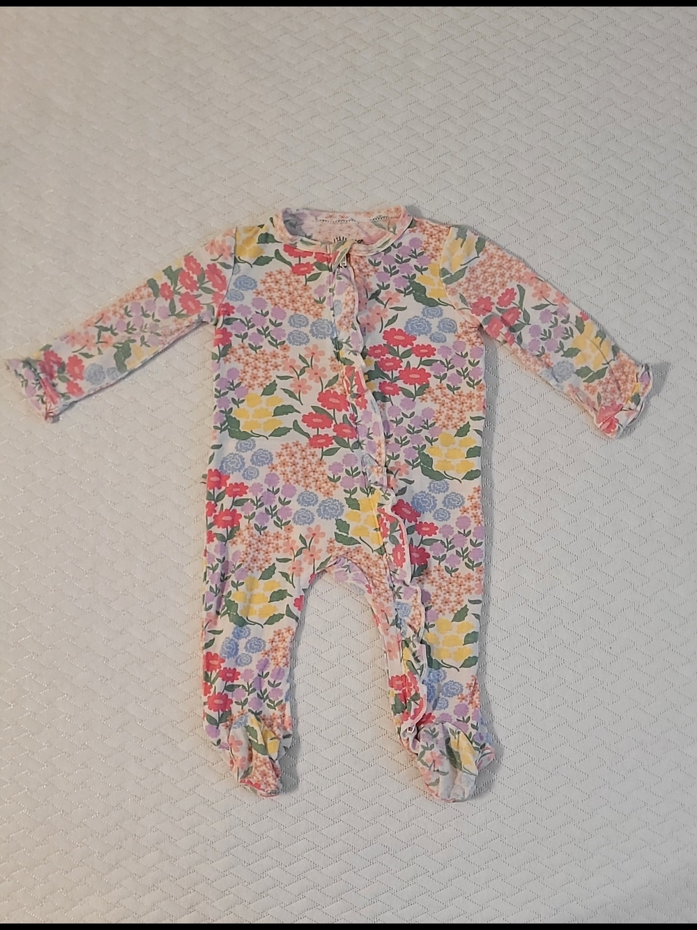 Little Me, Floral Zipper Footie, 3 Months